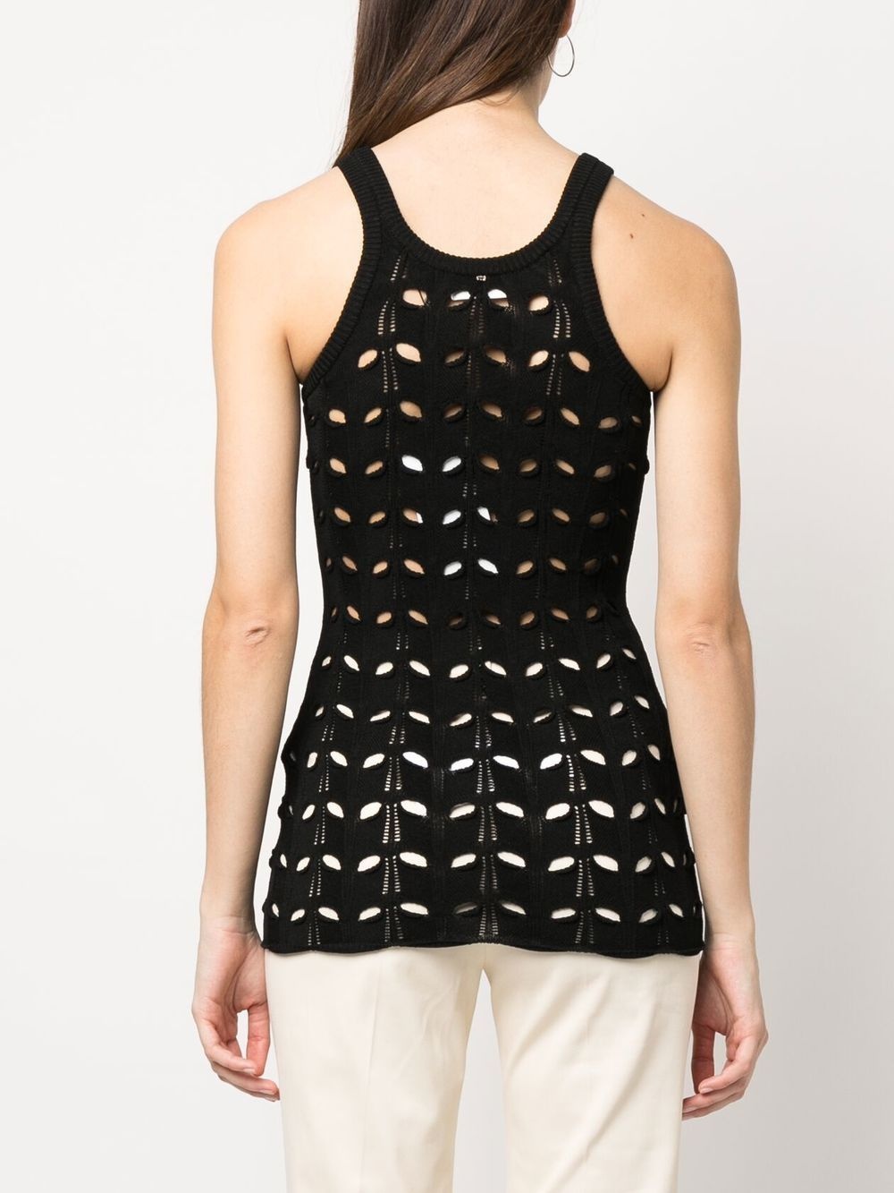 openwork crochet-knit top - 4