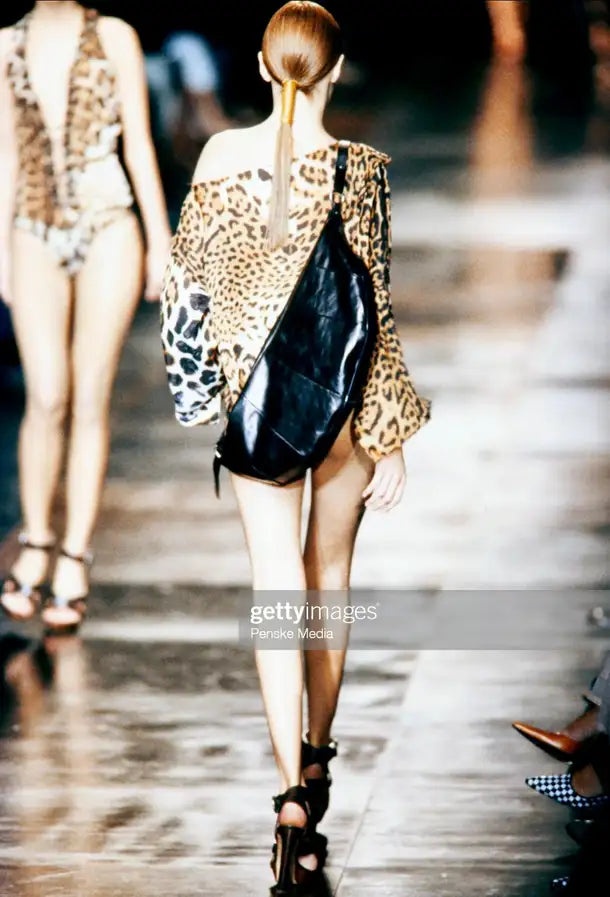 Yves Saint Laurent Rive Gauche Spring 2002 Tom Ford Iconic Runway Leopard/ Cheetah Print Oversized S - 4