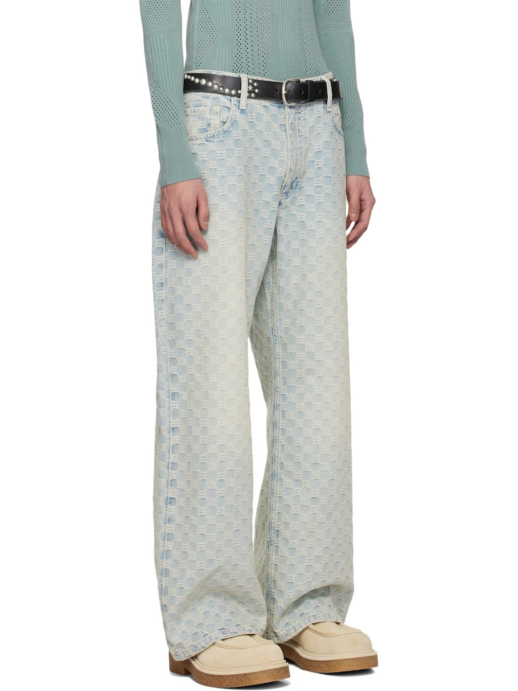 Blue Monogram Jeans - 2
