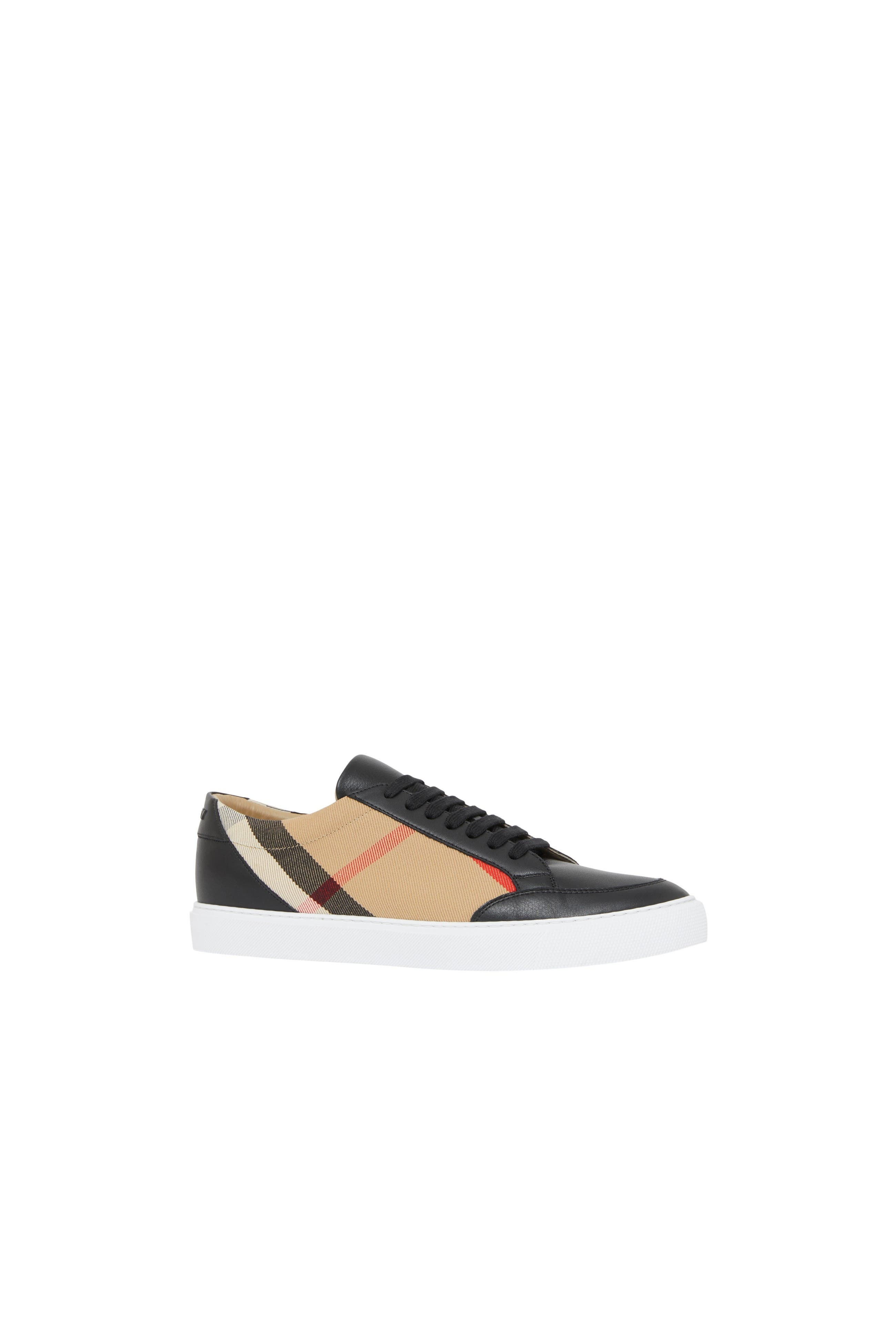 burberry House Check and Leather Sneakers in Black at Nordstrom - 7