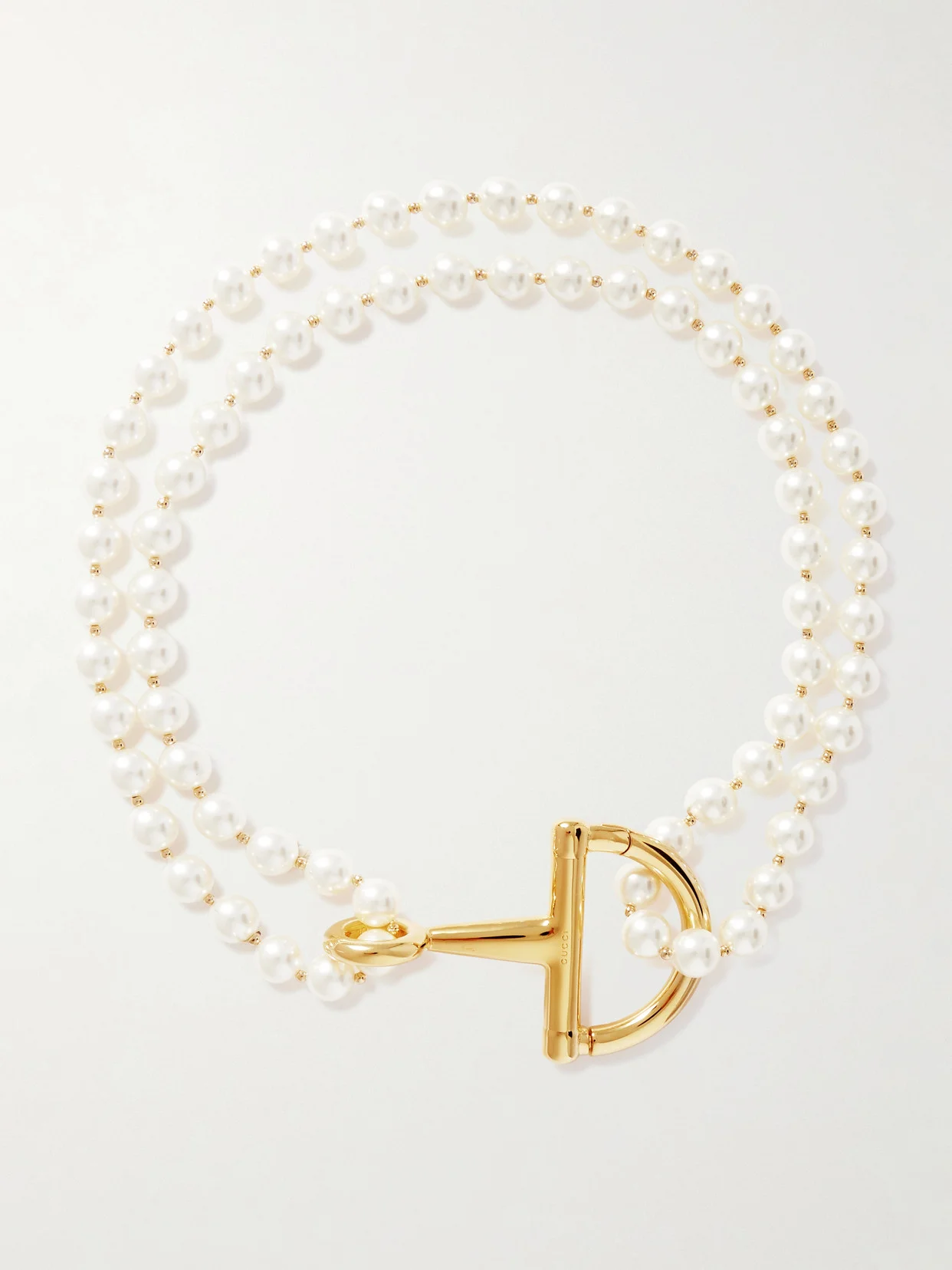 Gold-tone And Faux Pearl Necklace - 1