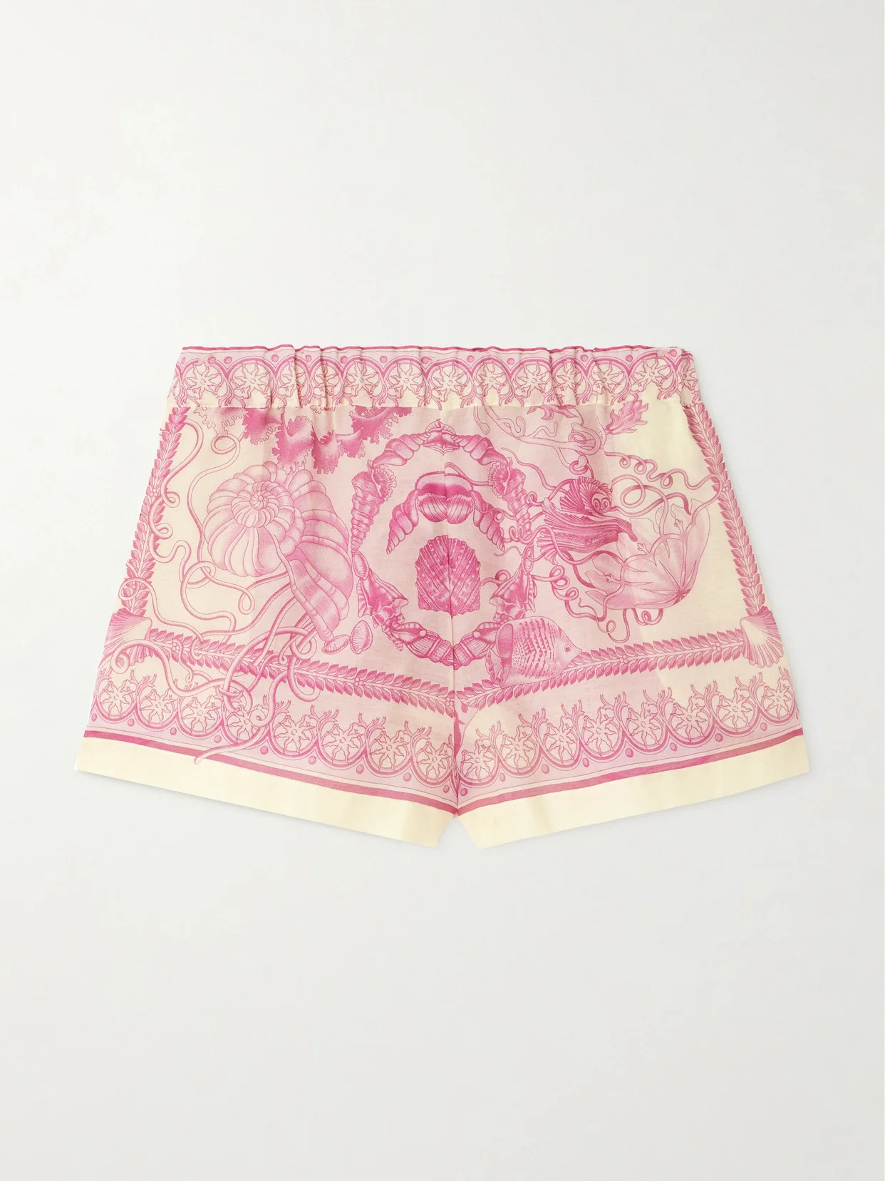 Printed Cotton And Silk-blend Voile Shorts - 1