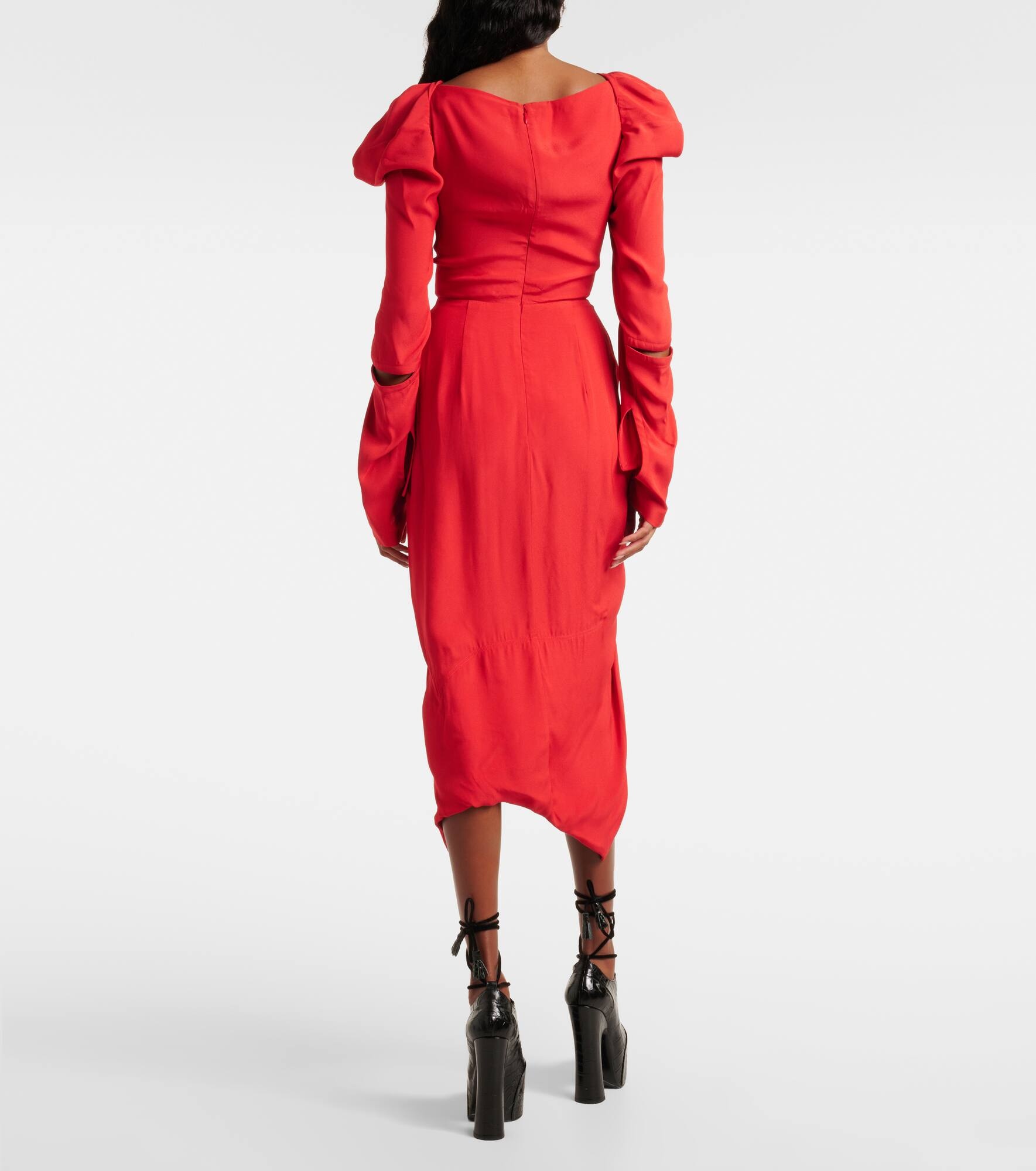 Panther draped midi dress - 3