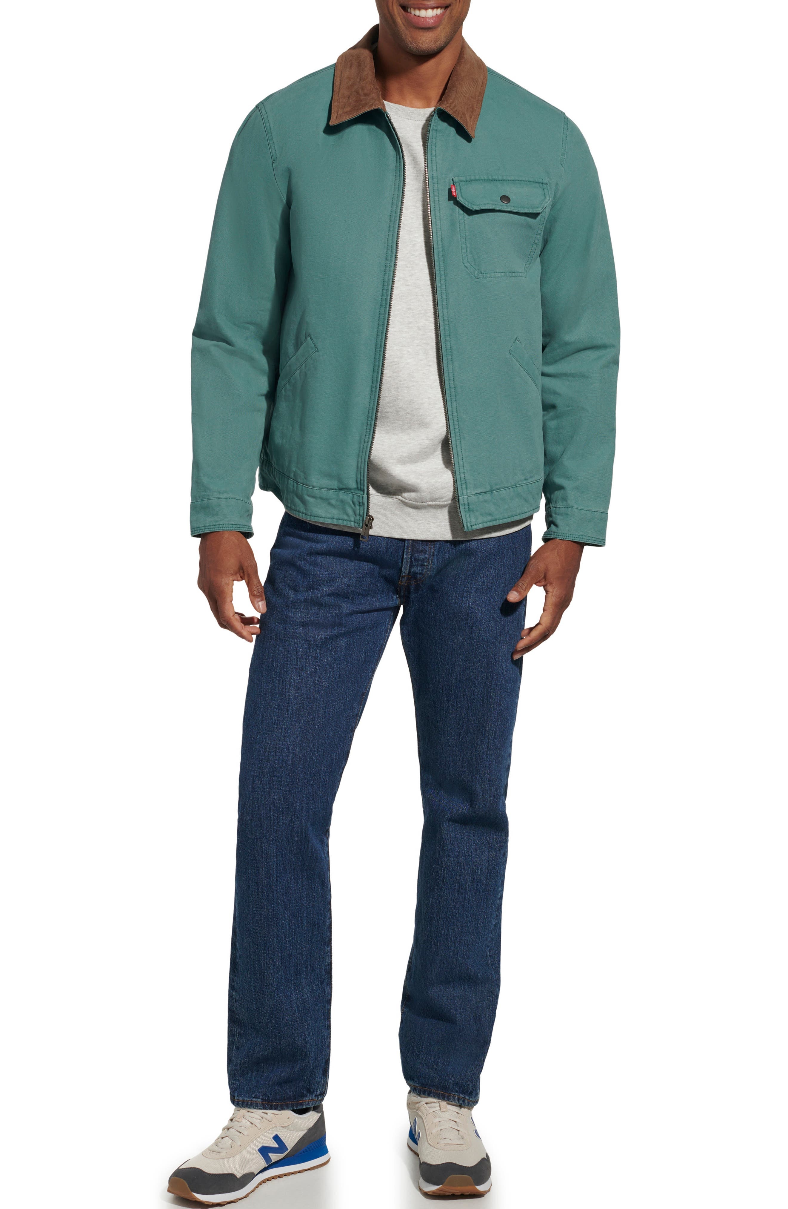 levi's Lightweight Cotton Twill Utility Jacket in North Atlantic at Nordstrom - 4