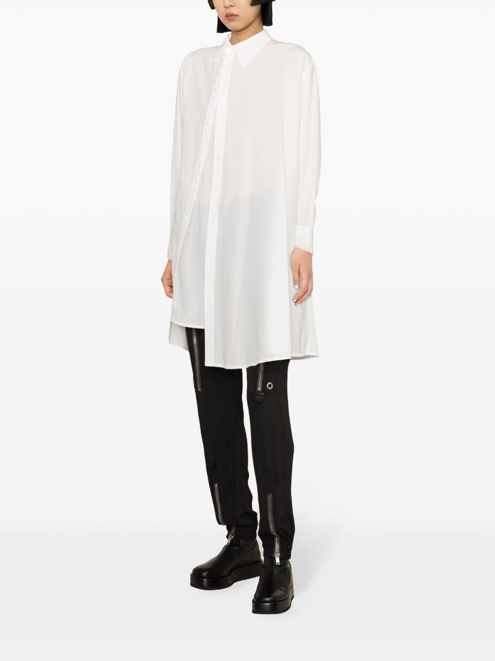 asymmetric voile shirt - 3