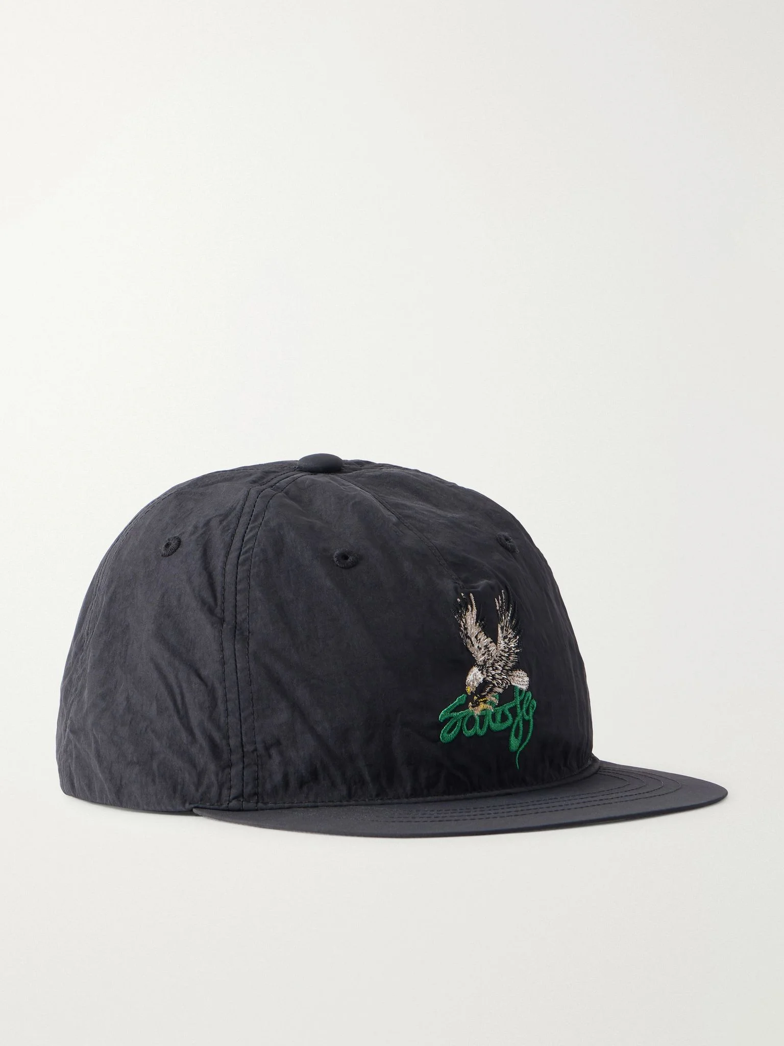 Flitesilk Logo-Embroidered Panelled Shell Cap Black - 1