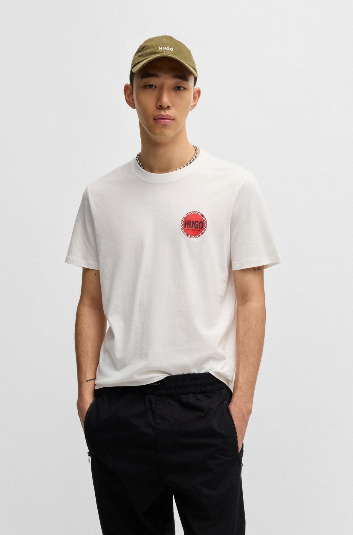COTTON-JERSEY T-SHIRT WITH RACING LOGO PRINT - 2