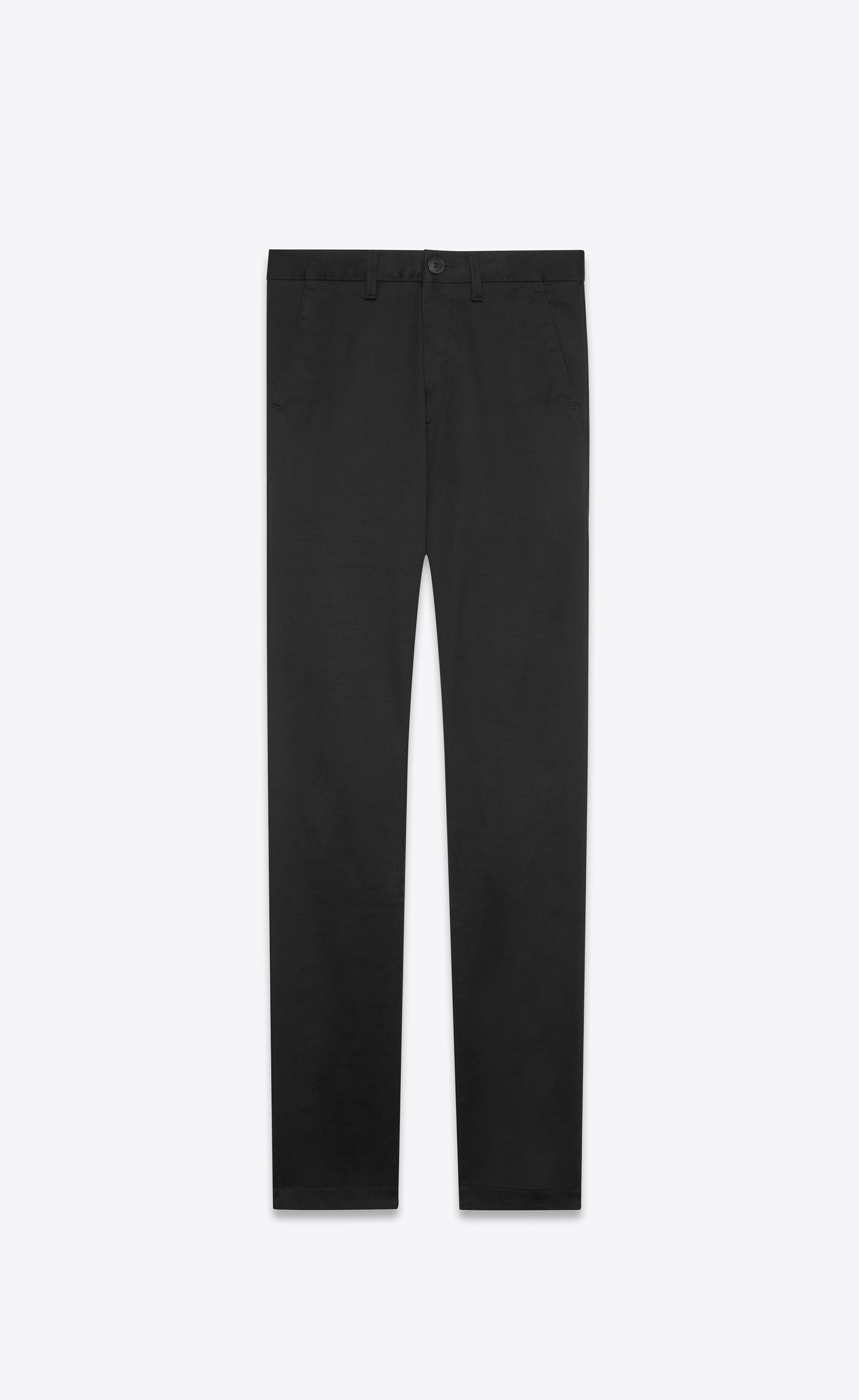 chino pants in black raw stretch gabardine - 1