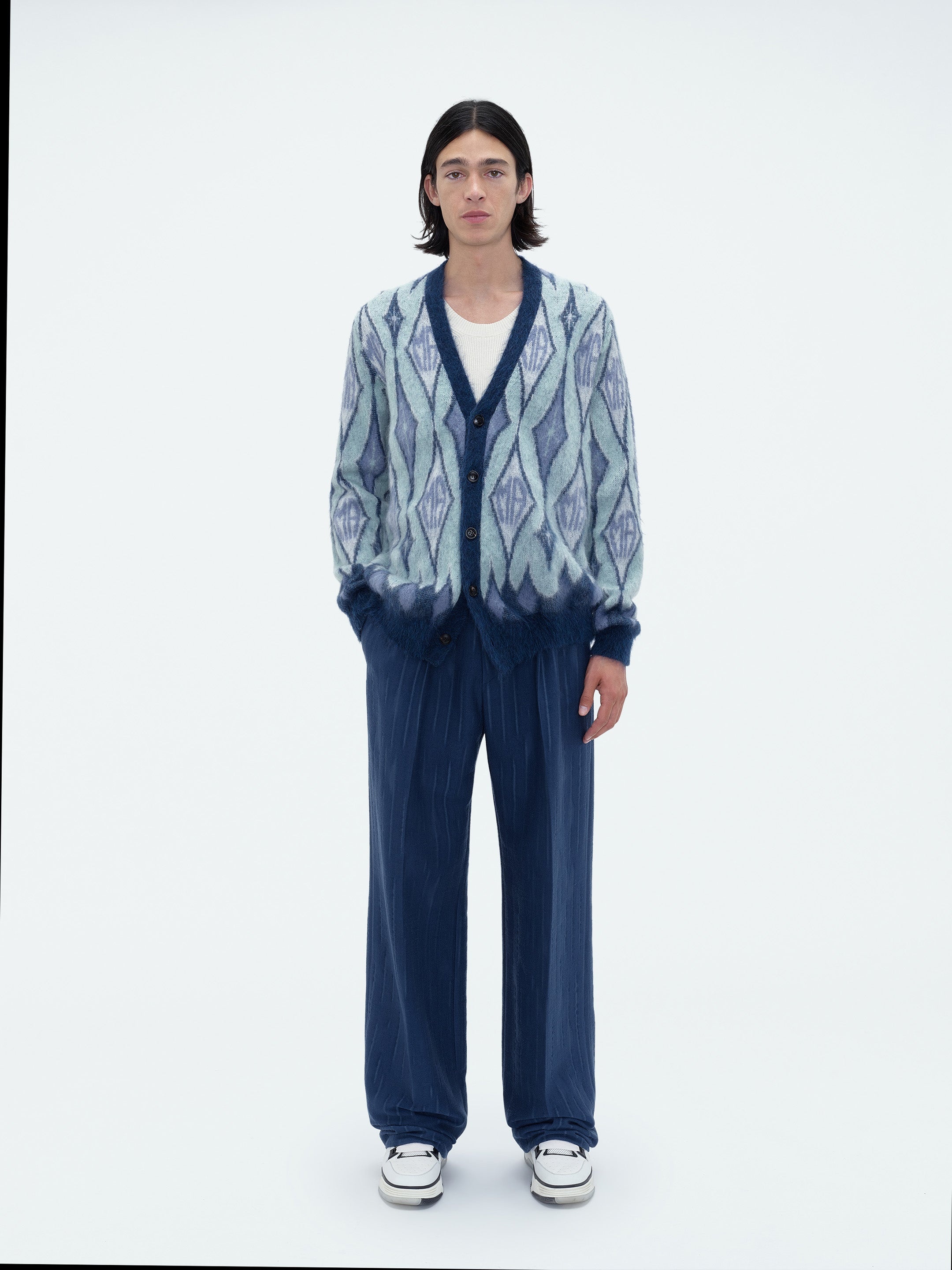 ARGYLE MOHAIR CARDIGAN - 2