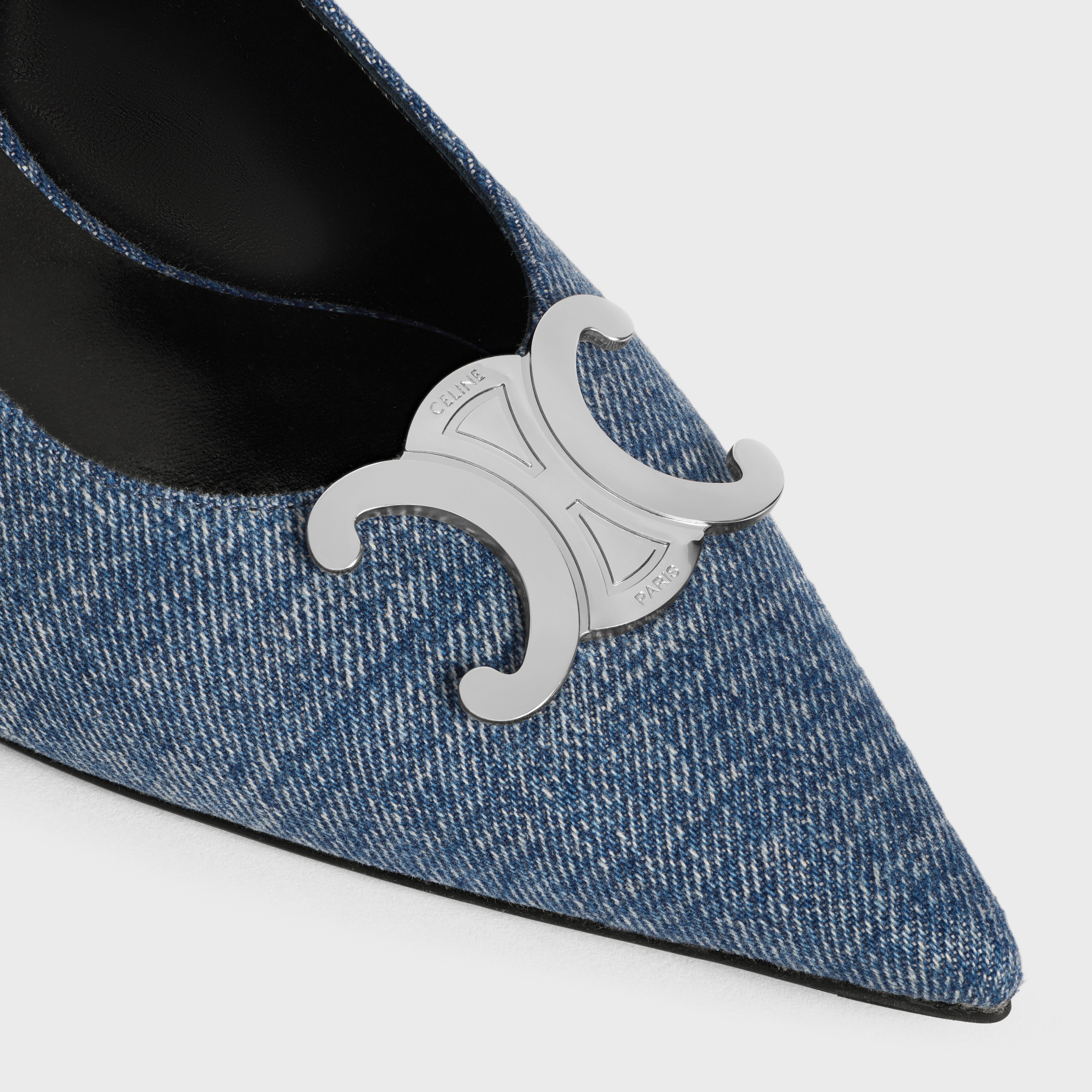 CELINE ALMA TRIOMPHE SLINGBACK IN DENIM - 4