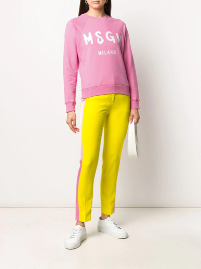 MSGM logo print sweatshirt outlook