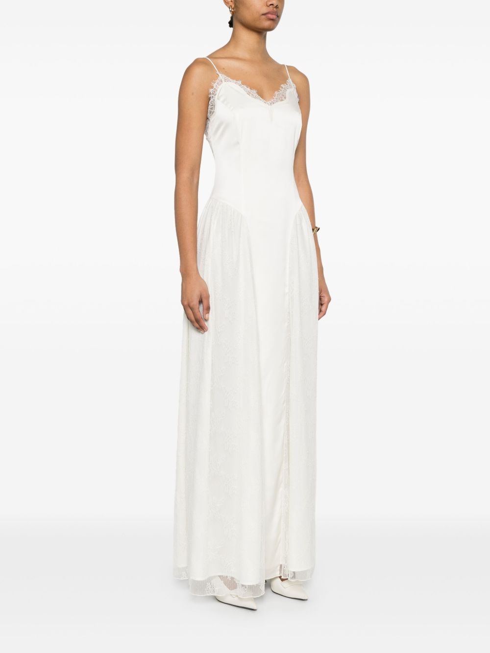 satin lace maxi dress - 3