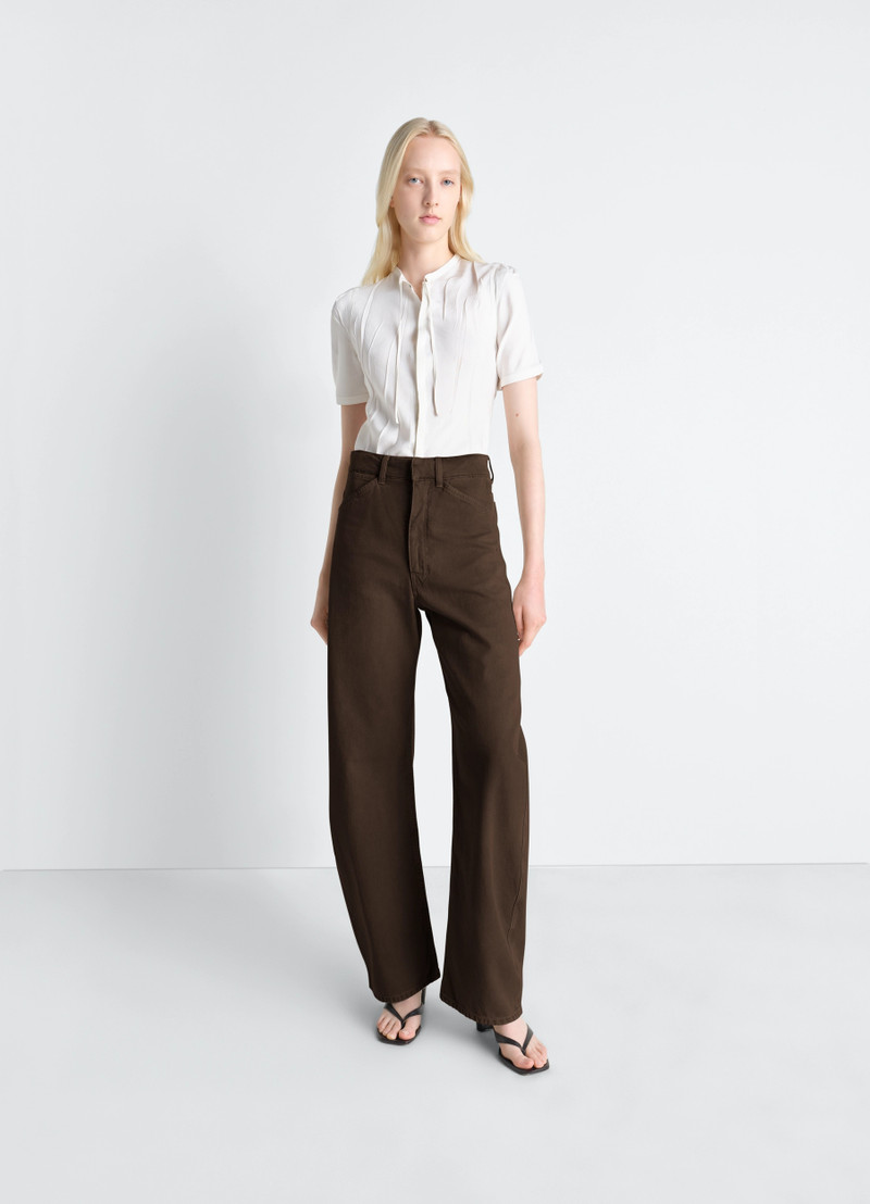 Lemaire HIGH WAISTED CURVED PANTS IN DYED HEAVY BROKEN TWILL outlook