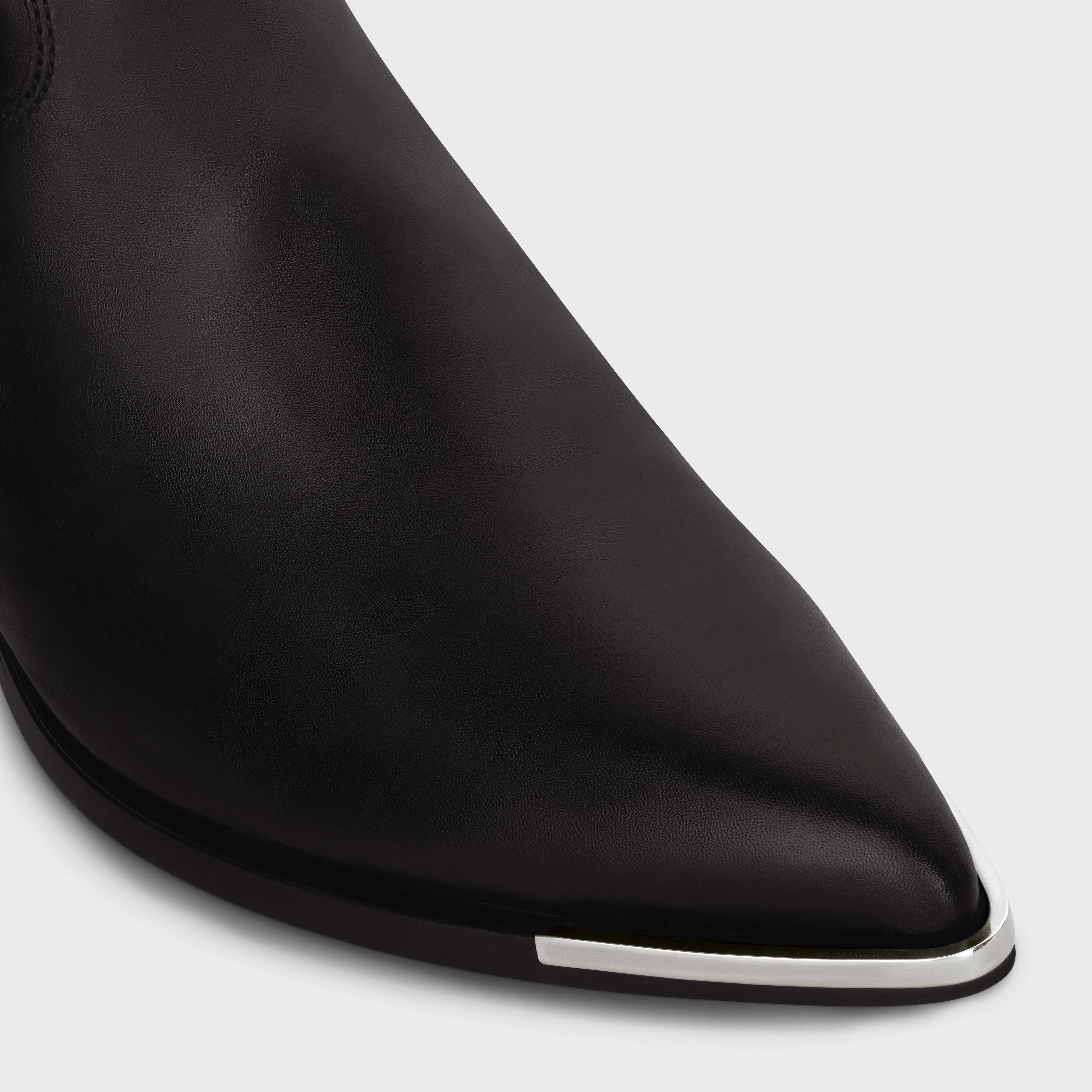 ZIPPED CONIQUE BOOT WITH METAL TOE in SHINY CALFSKIN - 4