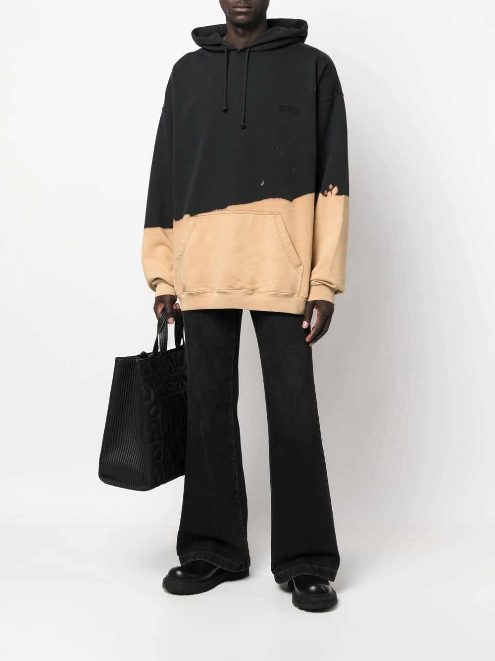 bleached-effect oversized hoodie - 2