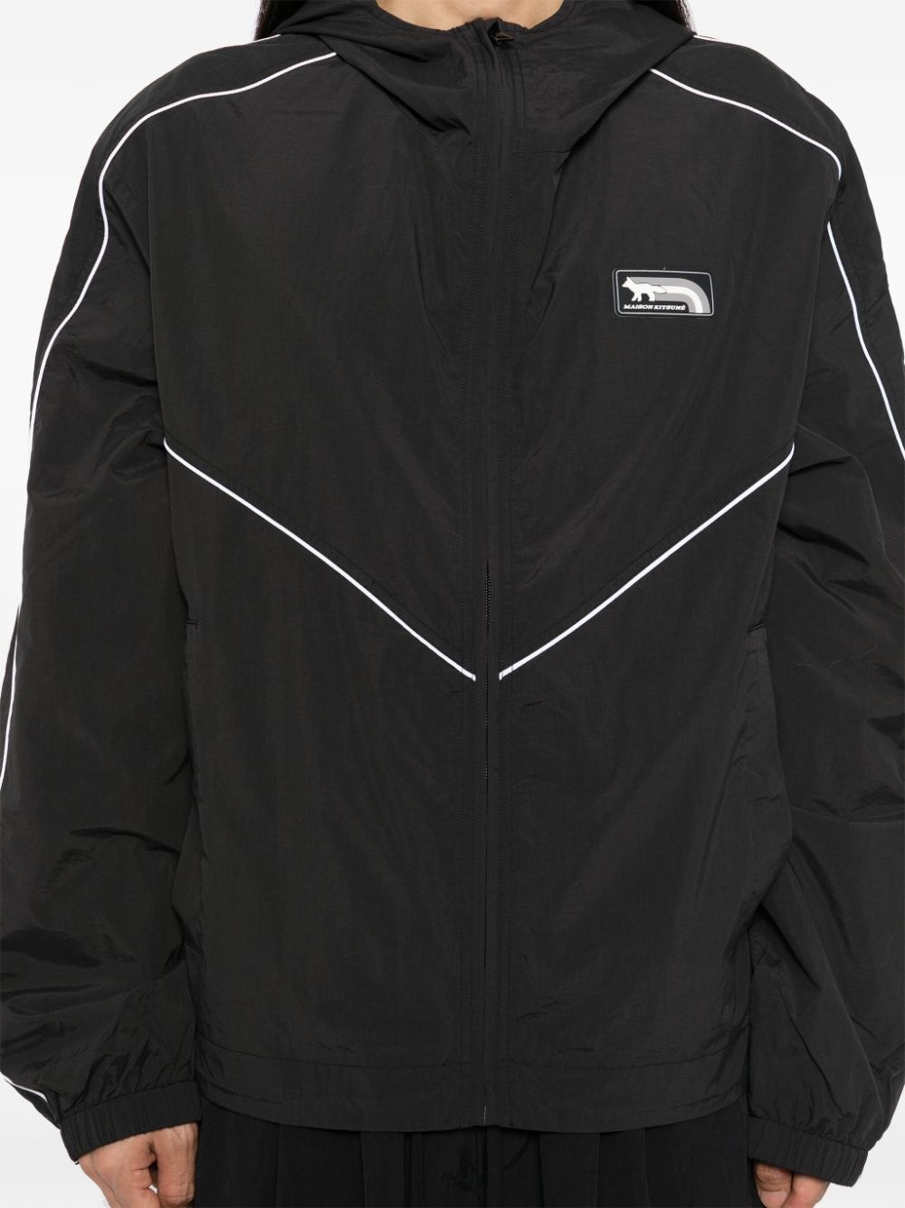 contrast piping hooded jacket - 5