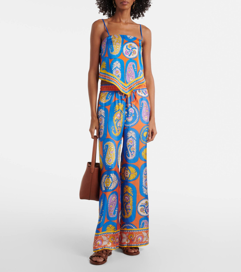 ALÉMAIS Luis printed silk palazzo pants outlook