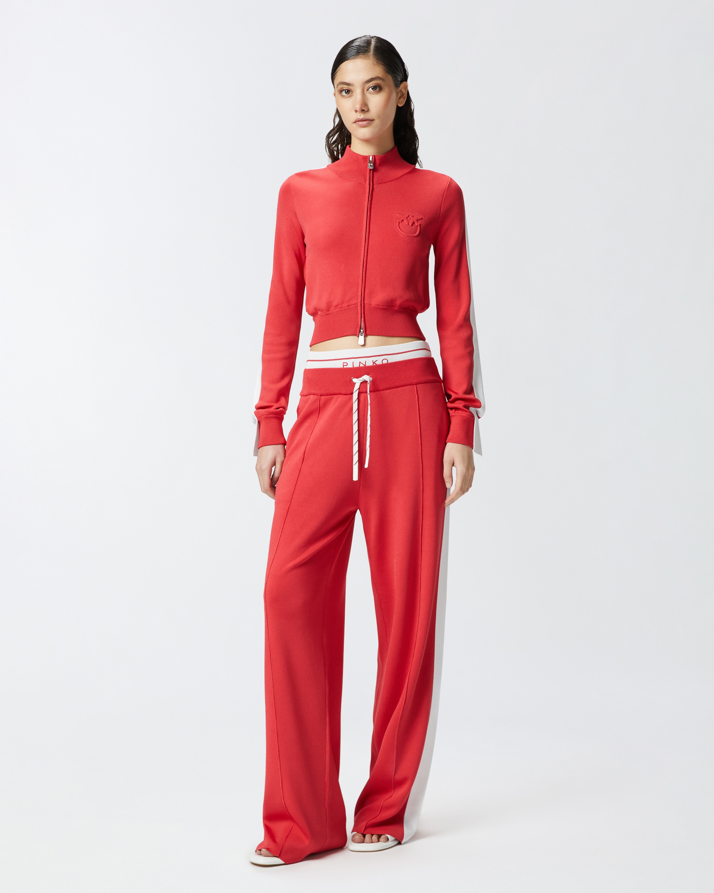 WIDE-LEG SPORTY TROUSERS WITH SIDE BAND DETAIL - 2