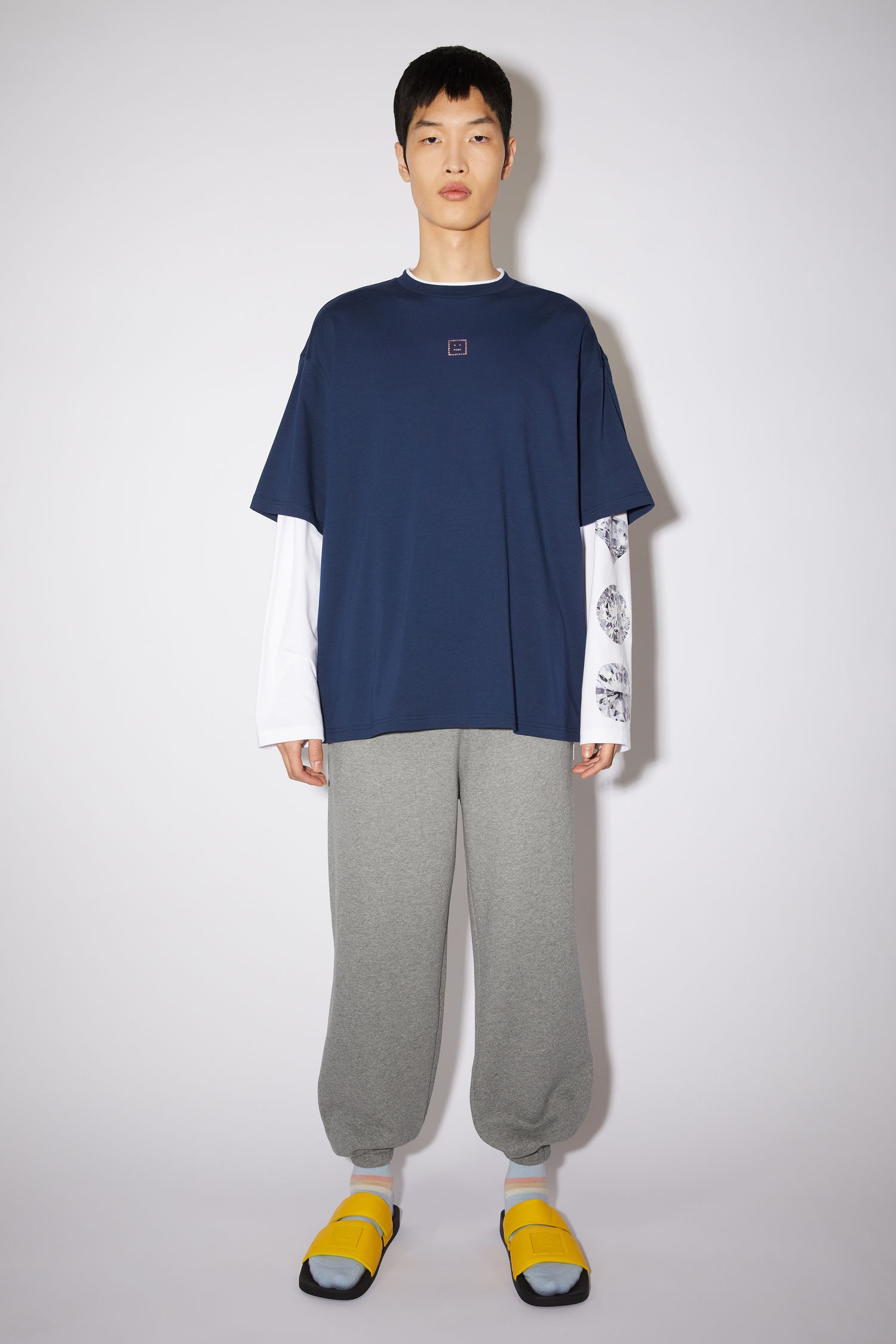 Layered look t-shirt - Navy - 2