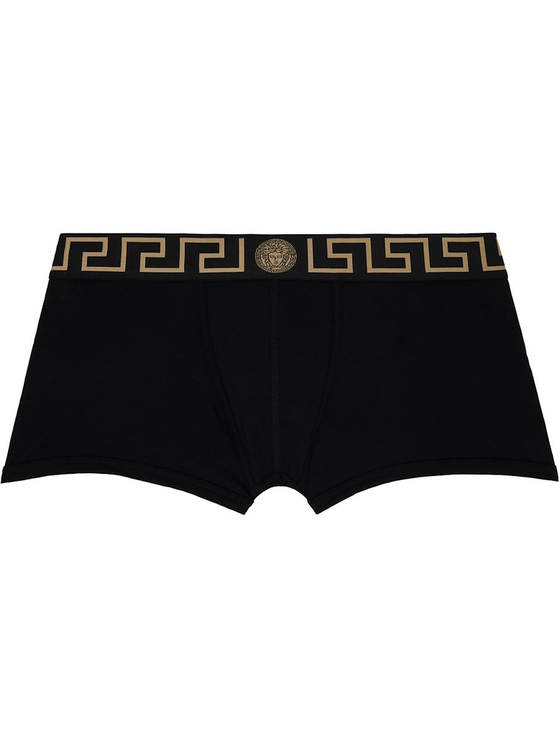 VERSACE Two-Pack Black & Gray Greca Border Boxer Briefs outlook