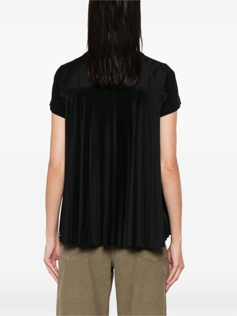 pleat-detail T-shirt - 8