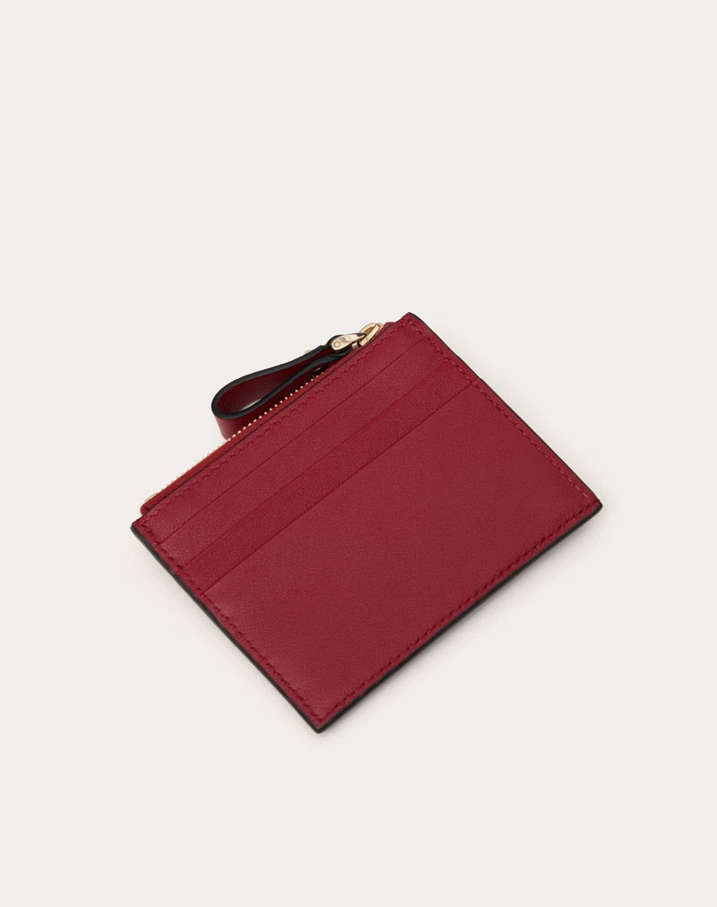 ROCKSTUD CALFSKIN CARDHOLDER WITH ZIPPER 3