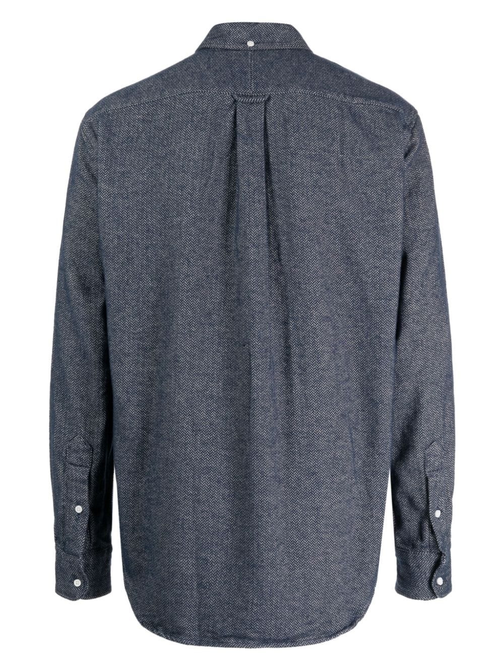 herringbone-pattern flannel shirt - 2