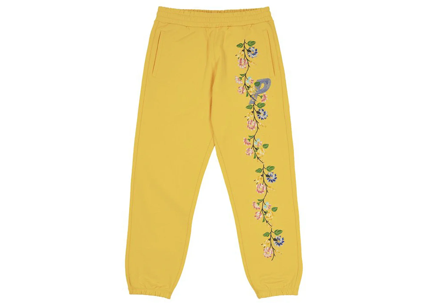 Palace Flower Stitch Joggers Yellow - 1