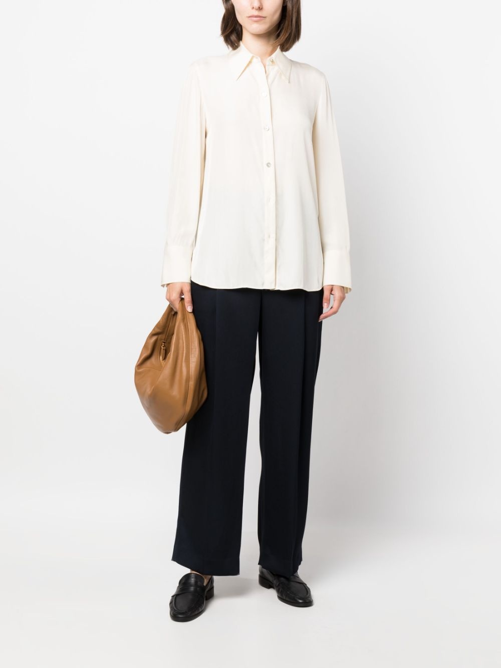 pointed-collar long-sleeve shirt - 2