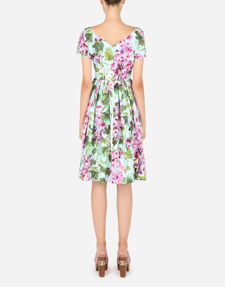 Bluebell-print poplin midi dress - 2