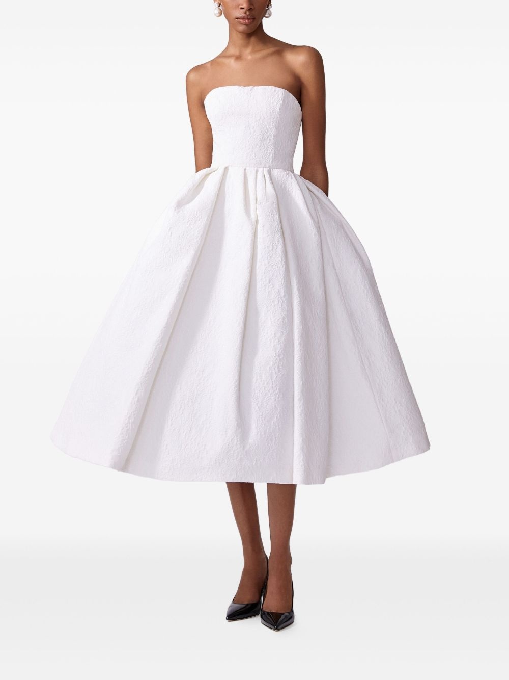 cloqué-effect midi dress - 2