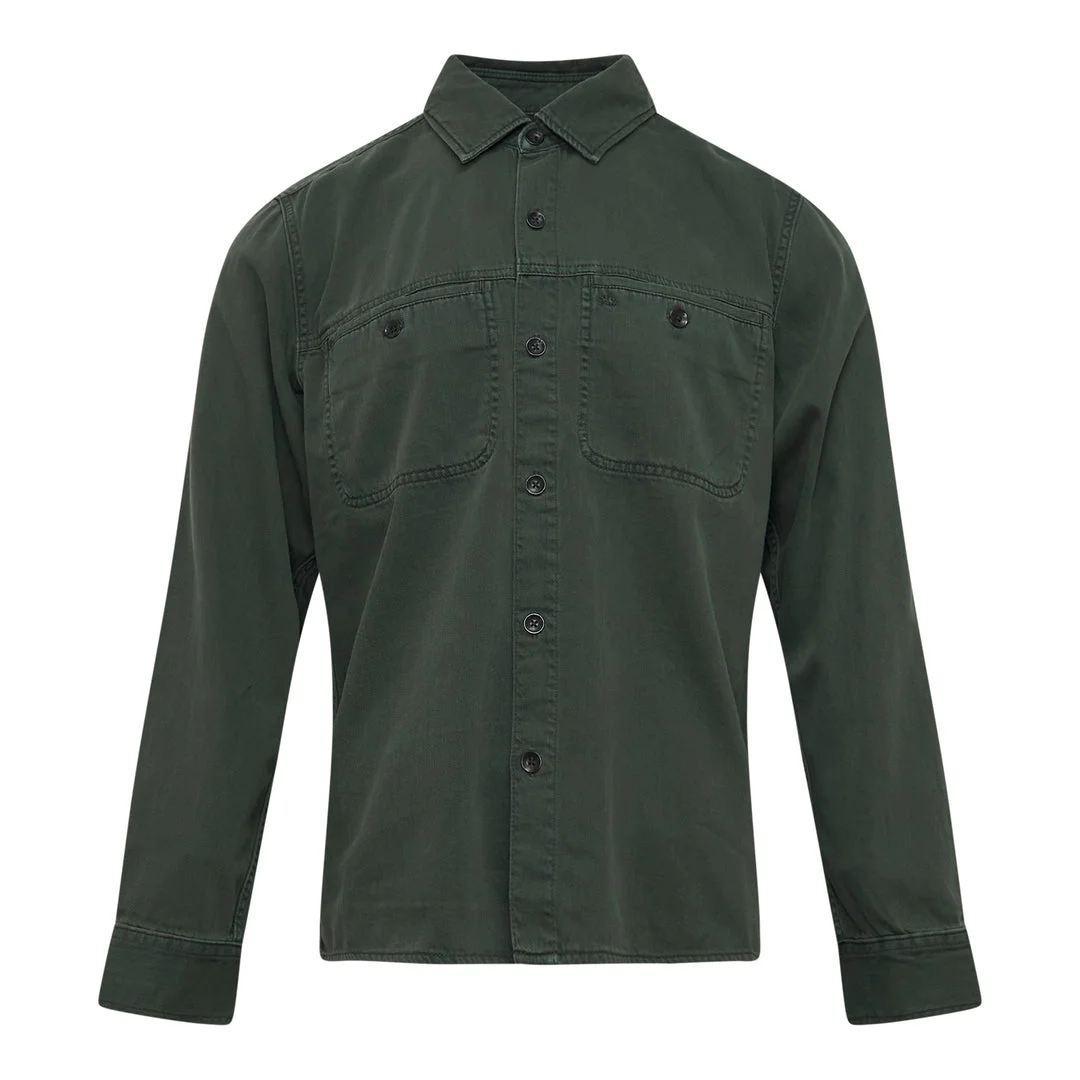 Overdyed Denim Long Sleeve Workwear Shirt - 1
