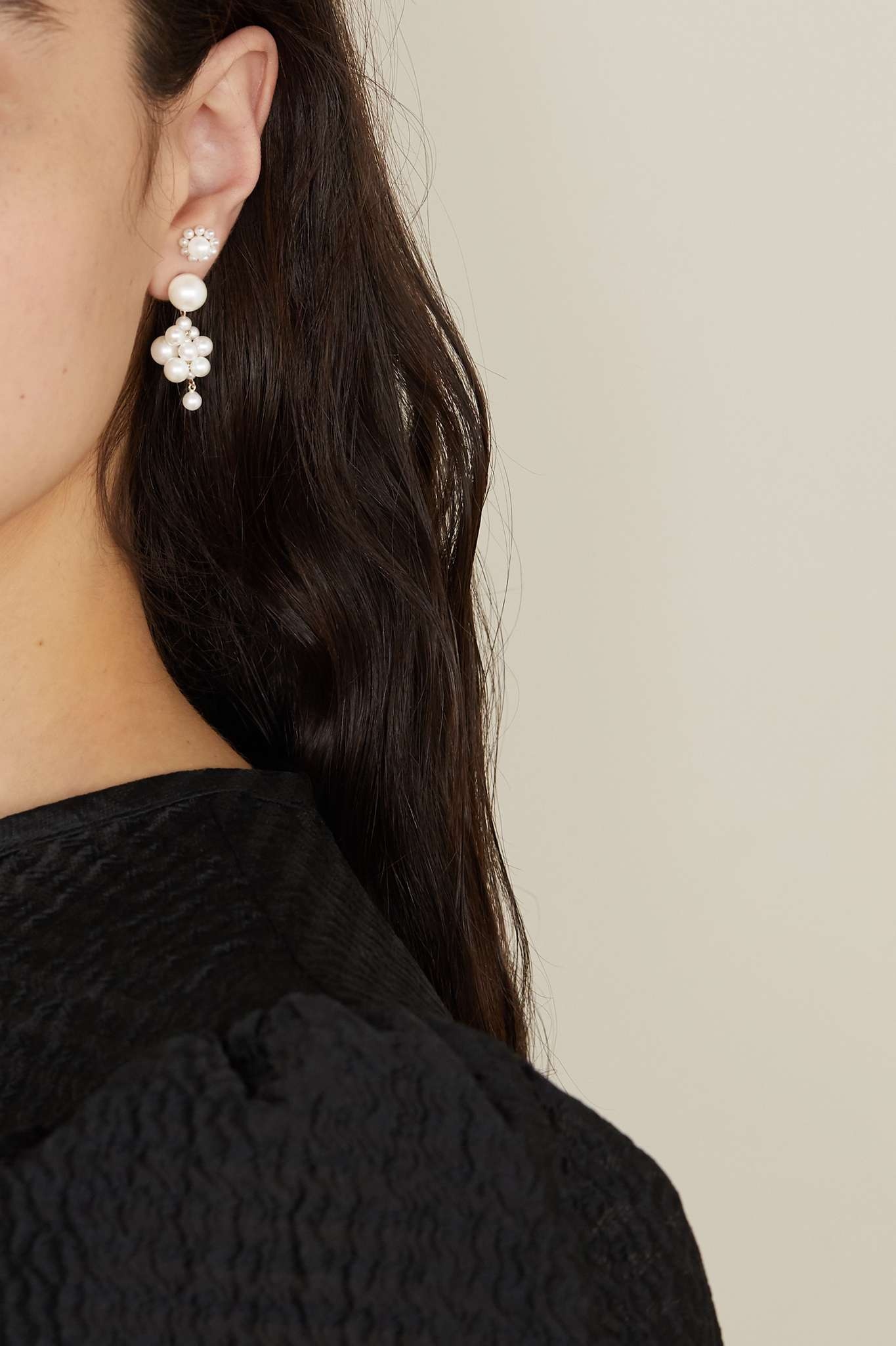 Botticelli 14-karat gold pearl earrings - 2