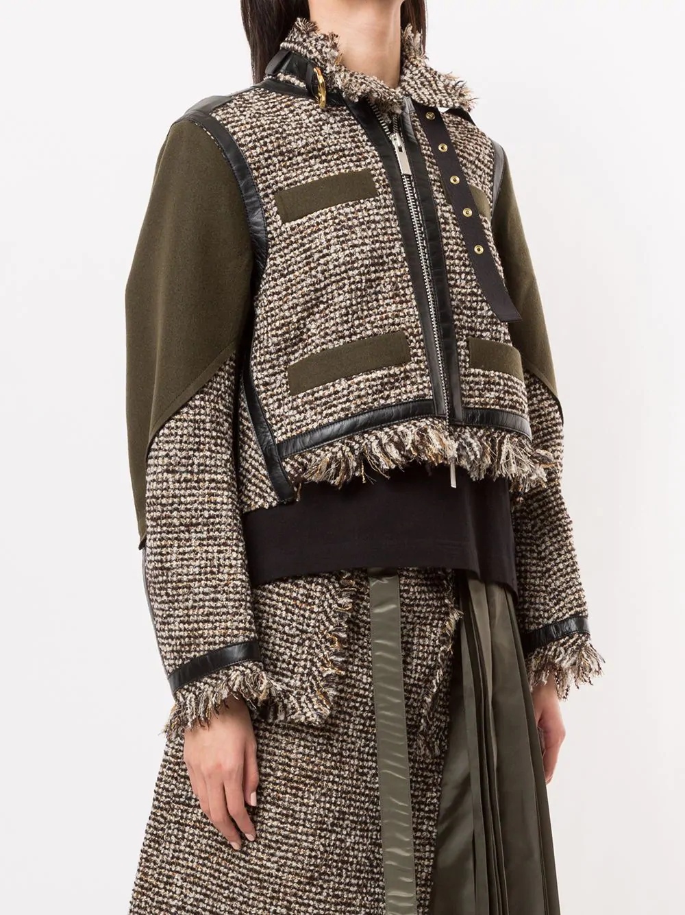 tweed panelled jacket - 3