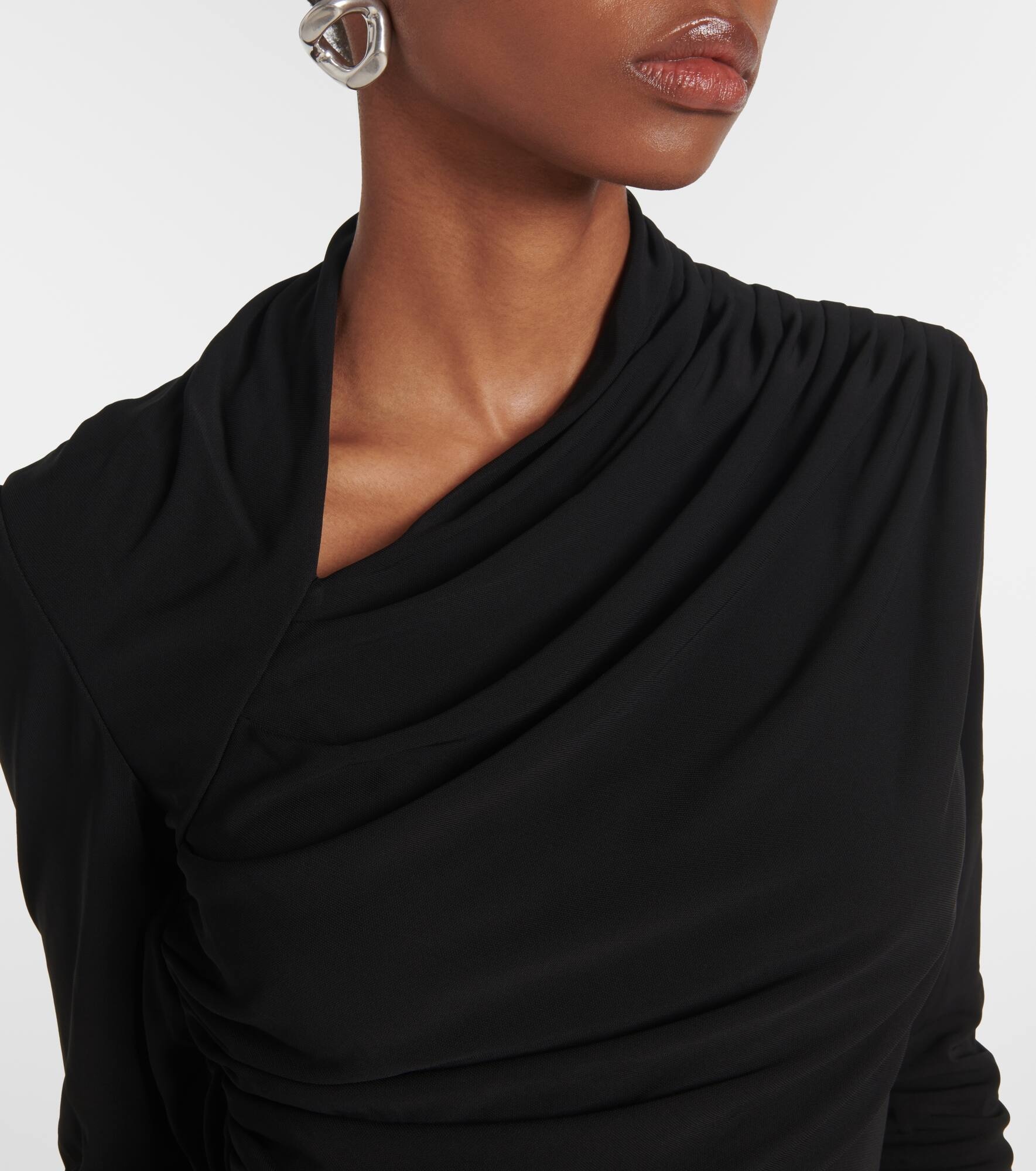 Joy pleated jersey maxi dress - 4