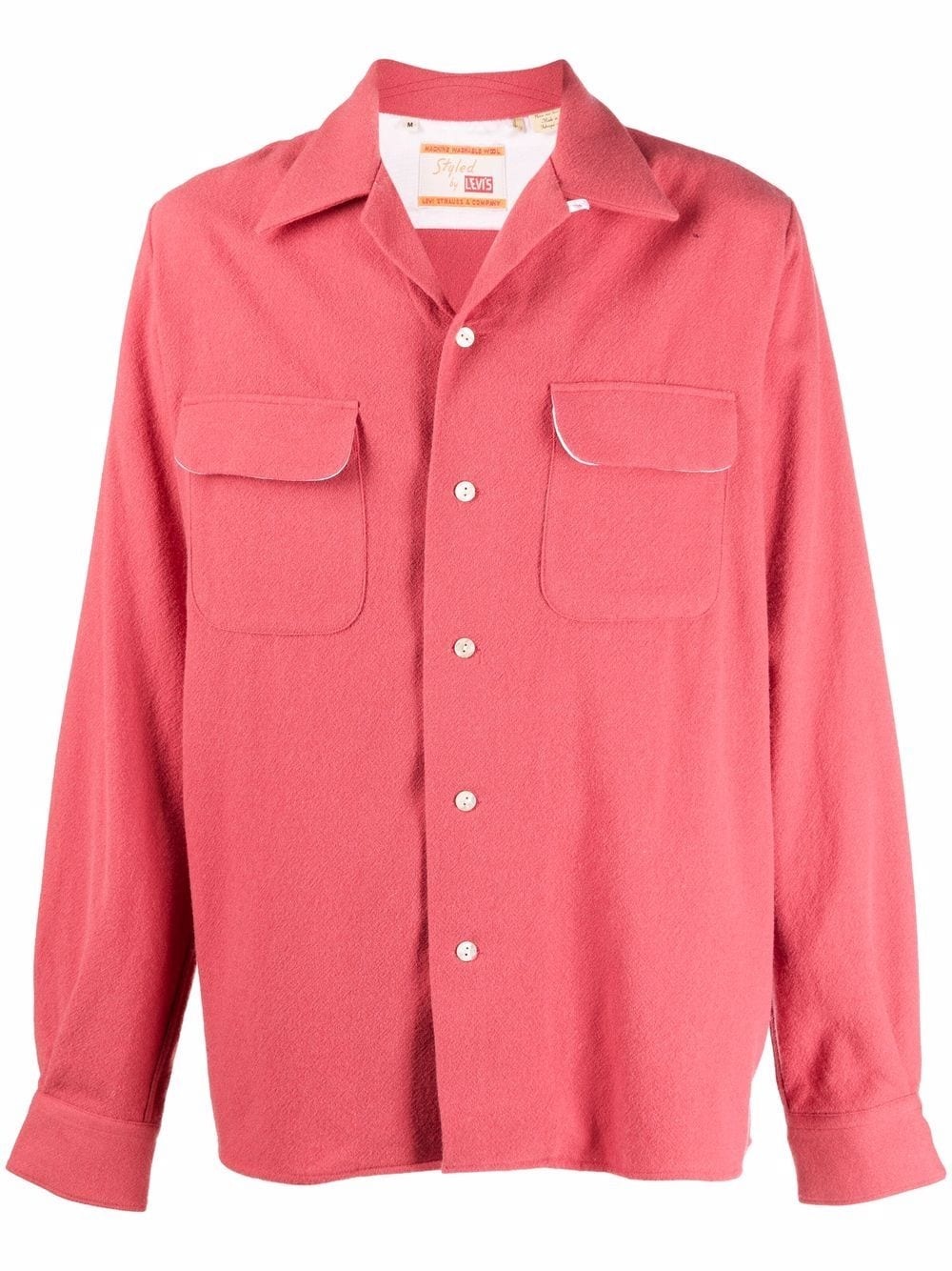 camp collar wool-blend shirt - 1