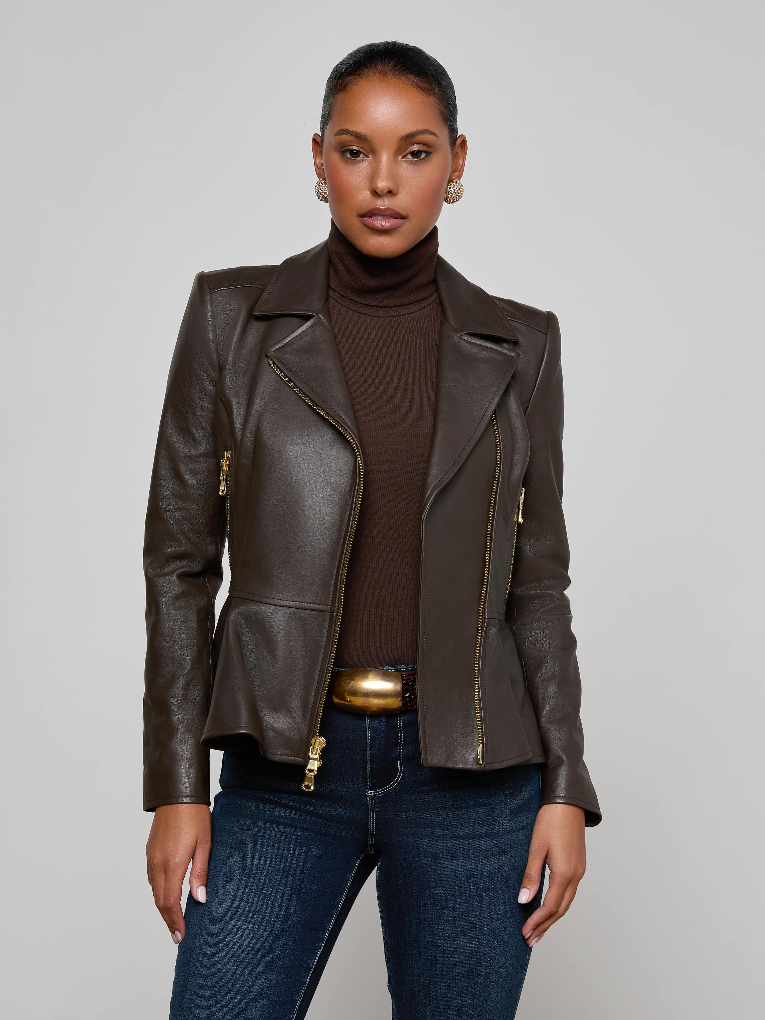 Lyric Leather Peplum Jacket - 2
