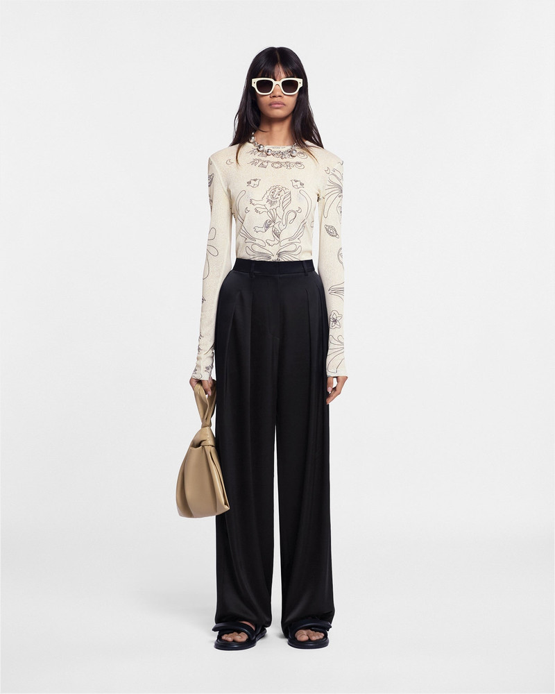 Pleated Slip Satin Pants 3