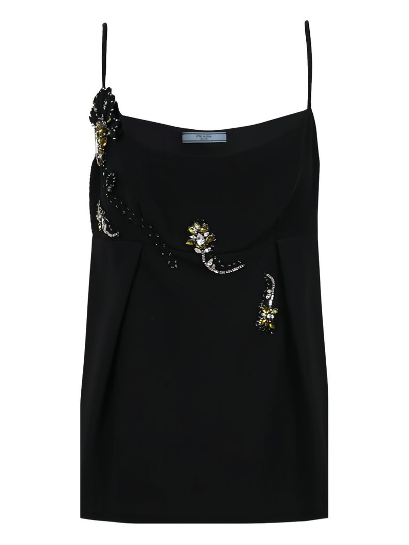 jewel-embellished pleated top 1