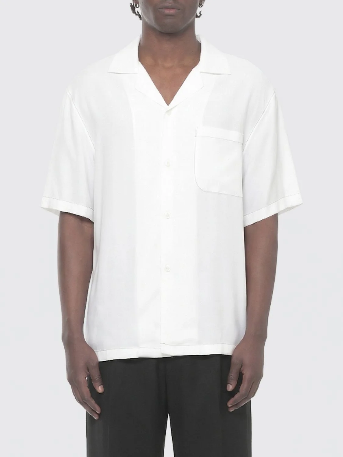 LANVIN Rayon Shirt with Logo Print - 1
