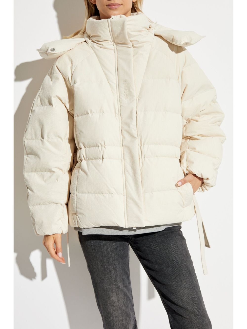 embossed logo puffer jacket - 3