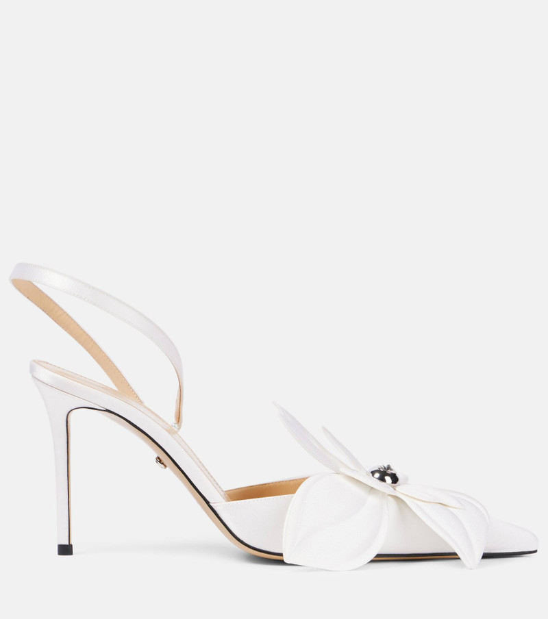 Orchid 95 floral-appliqué slingback pumps 4