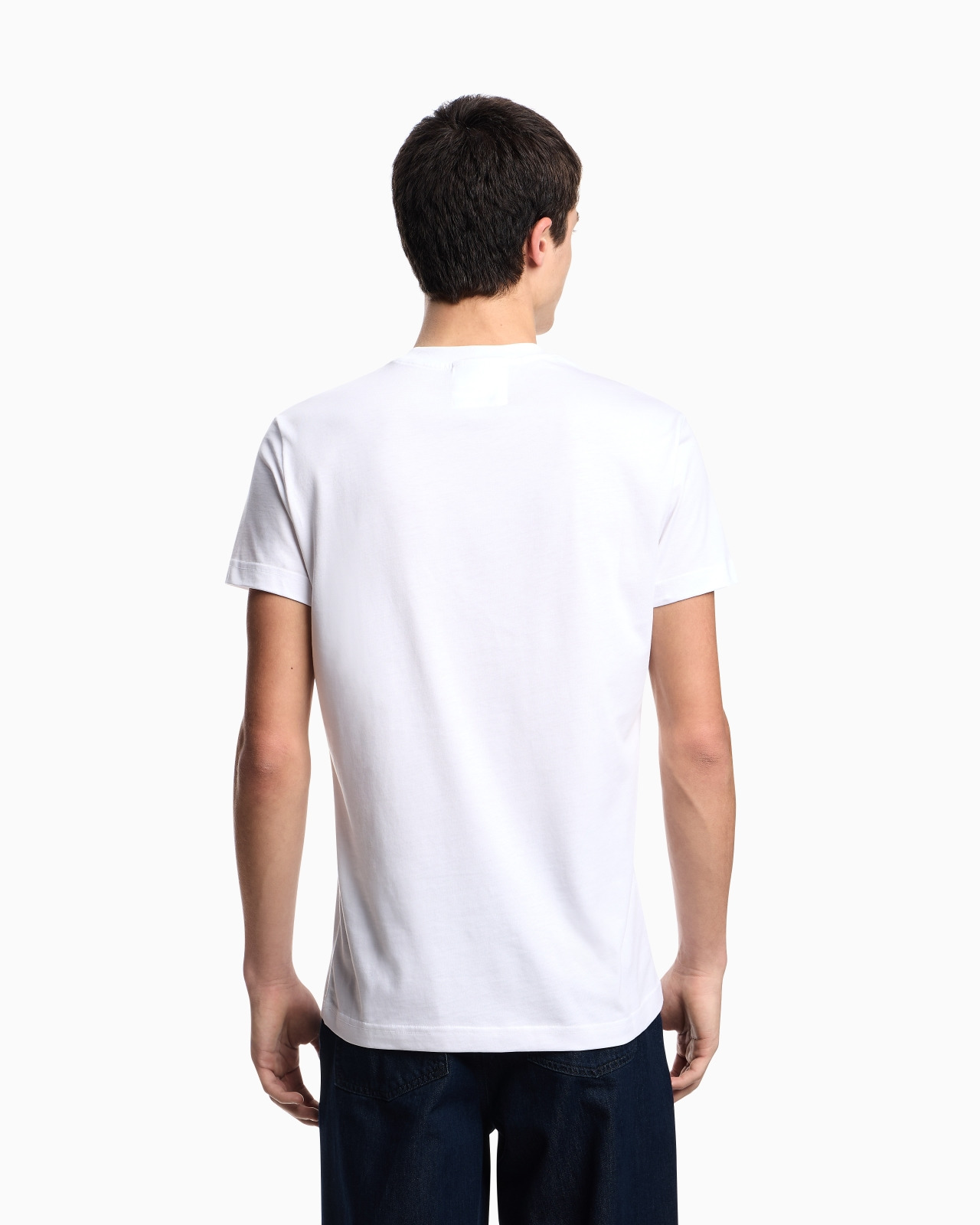 Supima jersey T-shirt with micro logo patch - 3