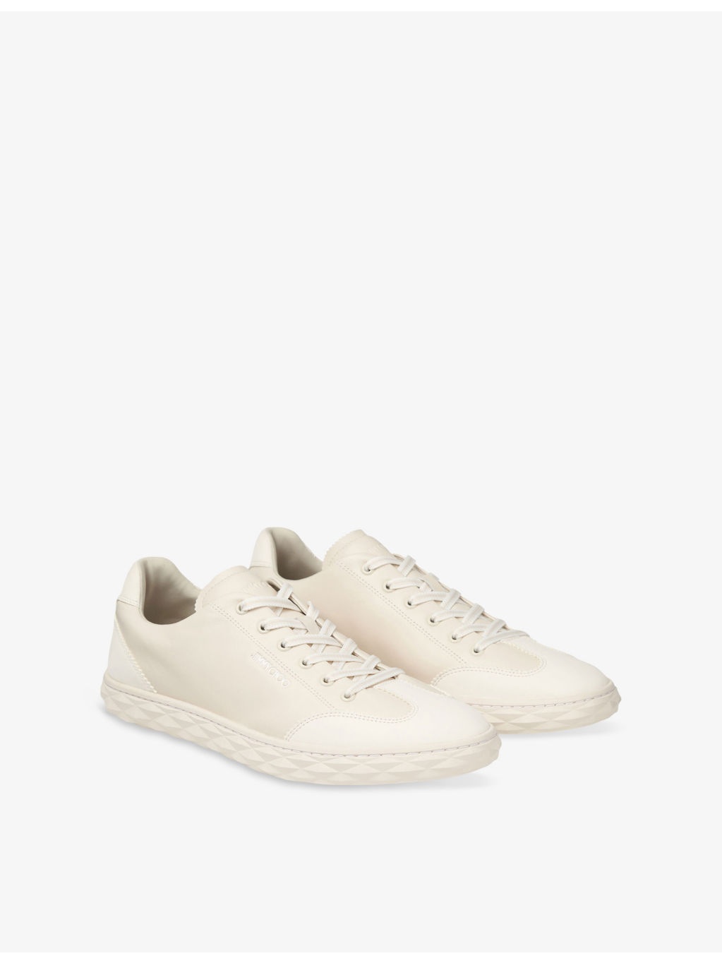 Diamond Light Logo-Embossed Leather Low-Top Trainers - 3