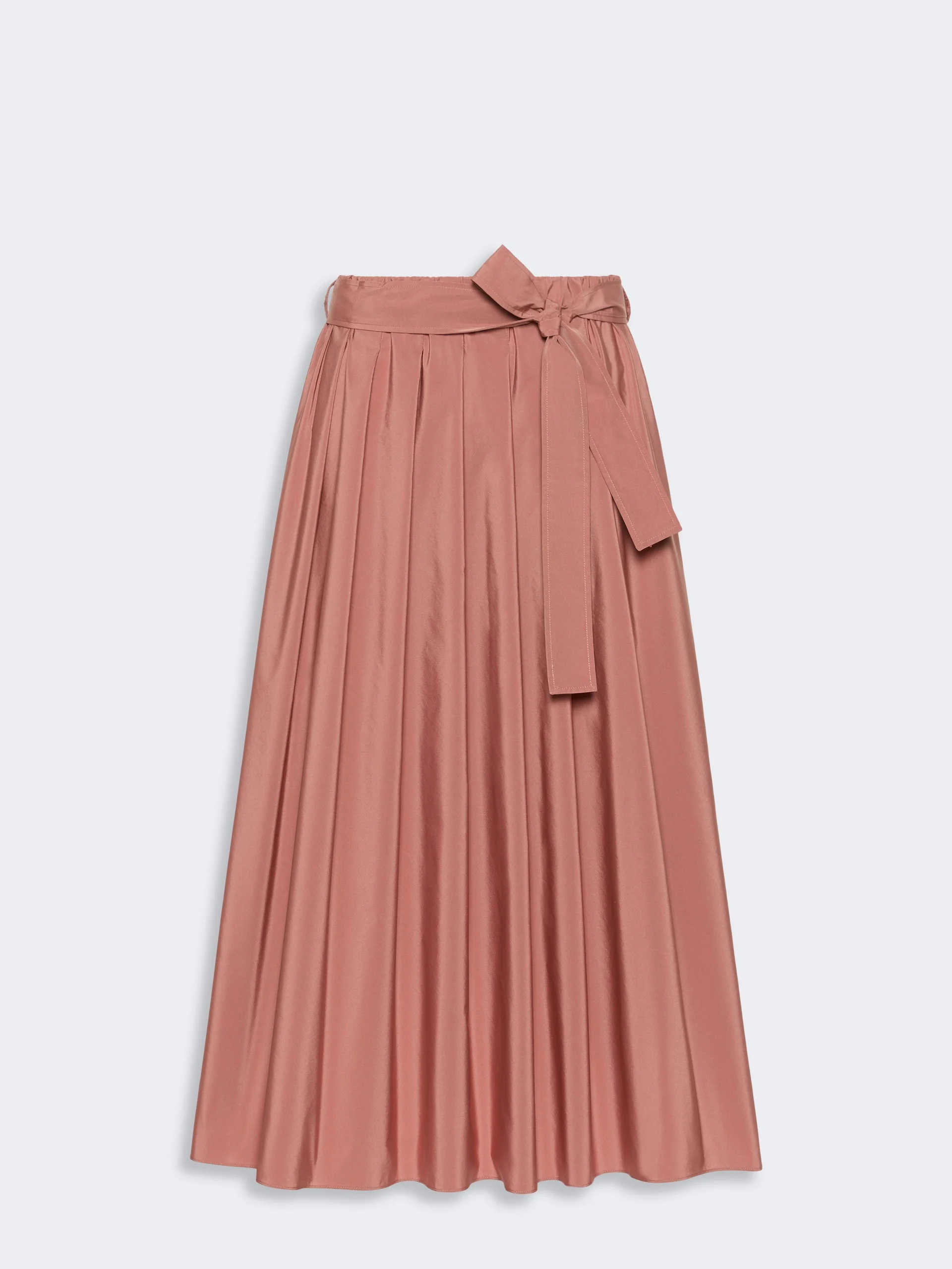 ALPACA Long cotton-blend taffeta skirt - TERRA COTTA - 1