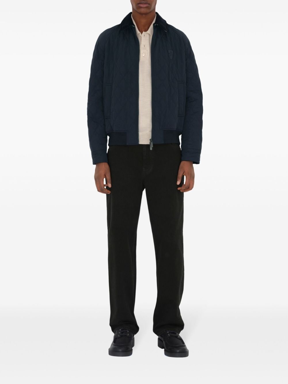 logo-embroidered padded jacket - 2