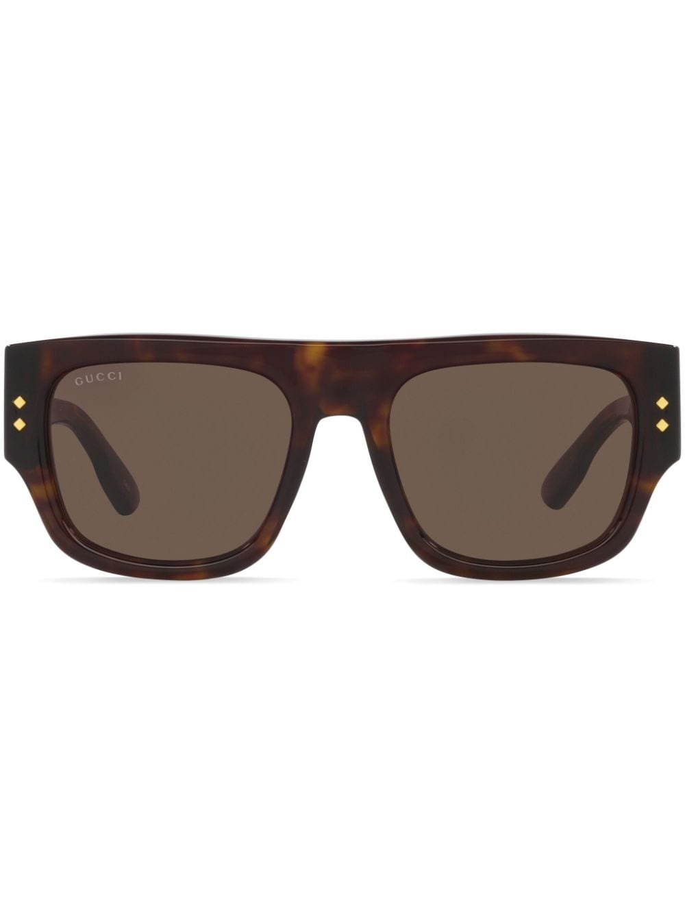 square-frame tortoiseshell sunglasses - 1