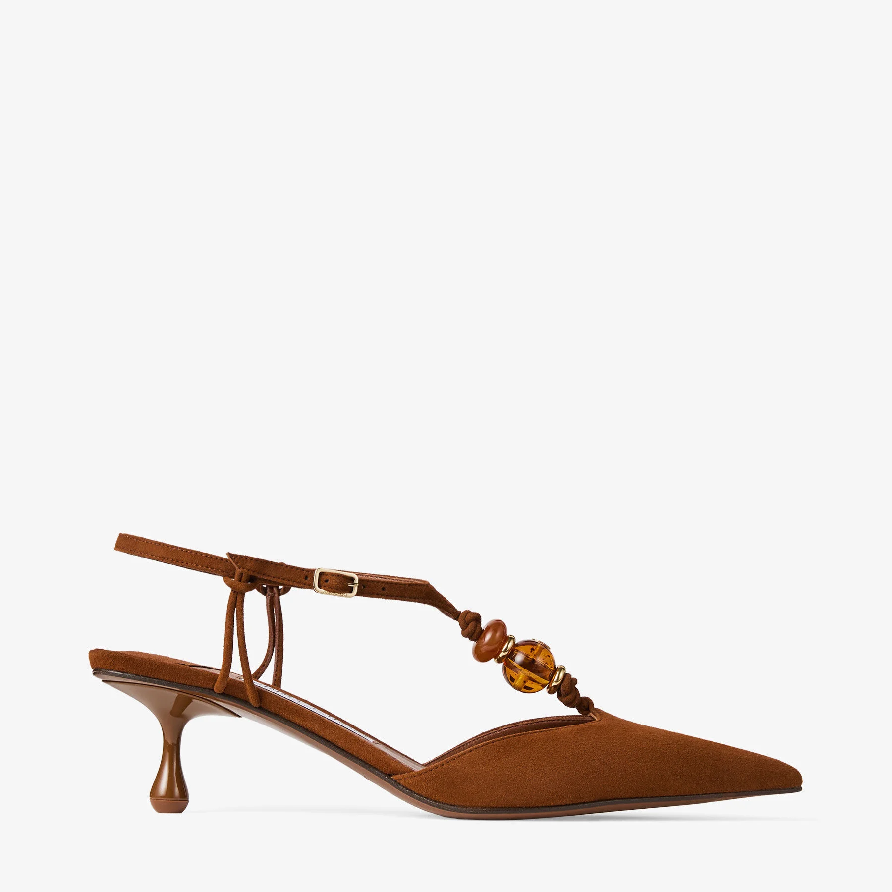 Lauri 50 Tan Mix Suede Slingbacks with Beads - 1