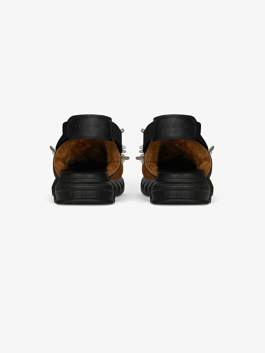 MARSHMALLOW SANDALS IN RUBBER, SUEDE, SHEARLING WITH STUDS - 3