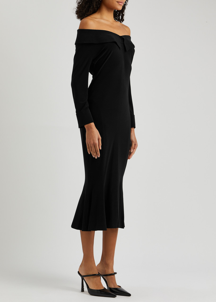 Off-the-shoulder jersey midi dress - 2